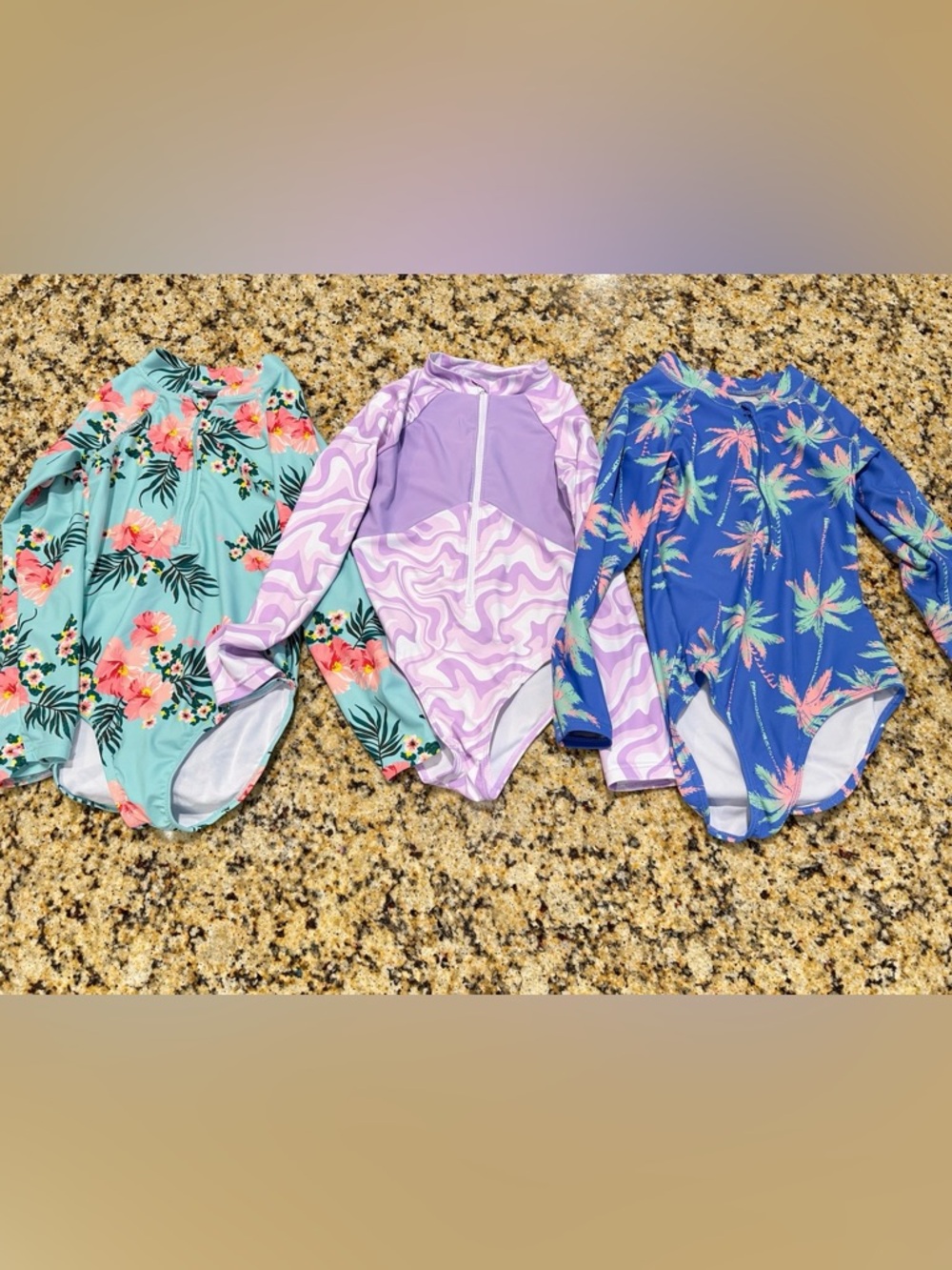 4 Girls Swimsuit Lot Size 9/10 | Rash Guards + Bikini | Target, Shein, GB Girls